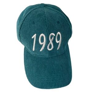 Taylor Swift 1989 Corduroy Baseball Hat Green Adjustable OS